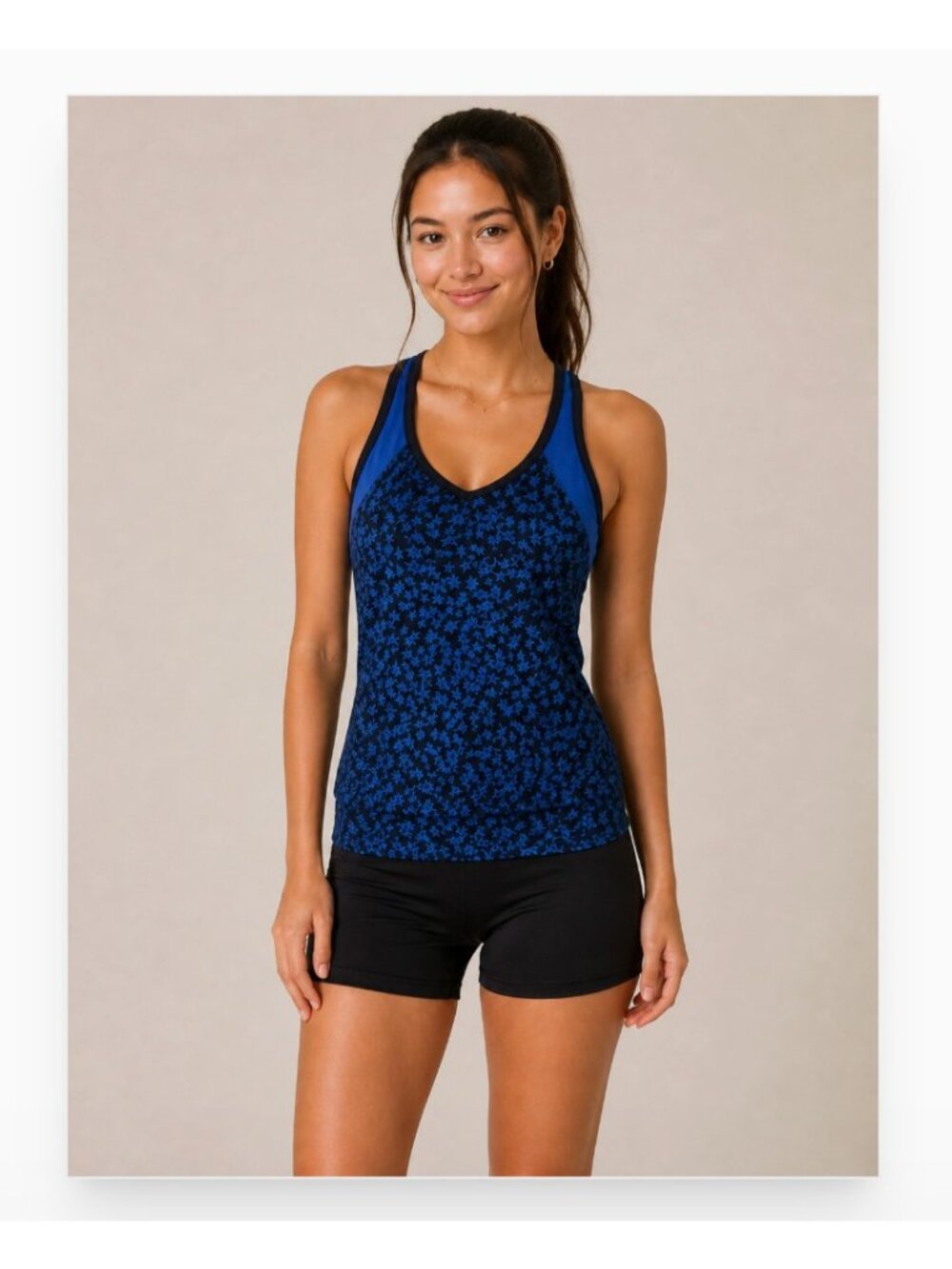 Ivivva Tank Top Girls 14 Blue Racerback Printed Athletic Workout Activewear Gym